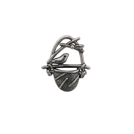 Zawieszka metalowa Charms ScrapBerry's Ptak w Koszyku, 22mm